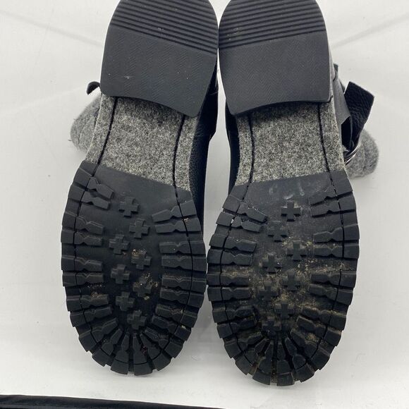 Woolrich Leather Baltimore Harness Wool Booties Double Buckles Lug Sole Grey 6.5 - Picture 11 of 12